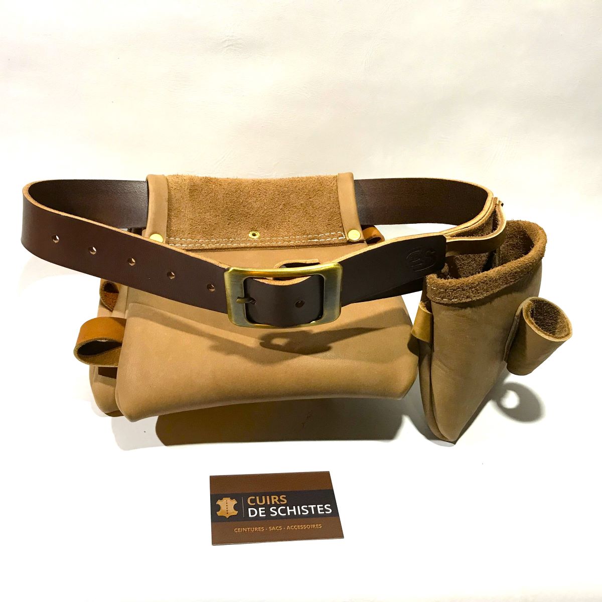 Toolpack ceinture porte-outils à double poche hobby cuir 366.020
