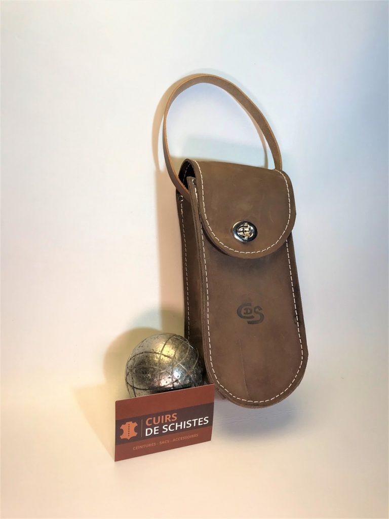 Boules de pétanque lyonnaise anciennes en bronze ou laiton portants en synthétique - Collection